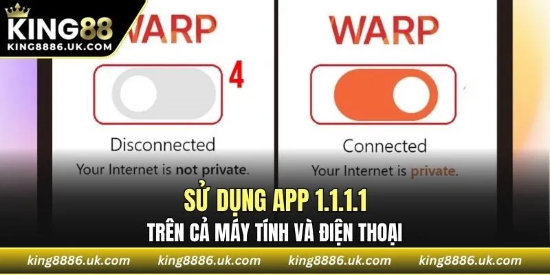 Sử dụng app 1.1.1.1 dùng để mã hóa kết nối